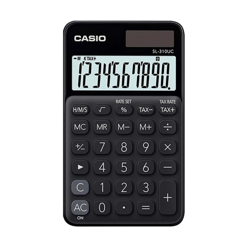 Casio Taschenrechner SL-310UC - Flugzeitberechnung, 10-stellig, Solar/Batterie
