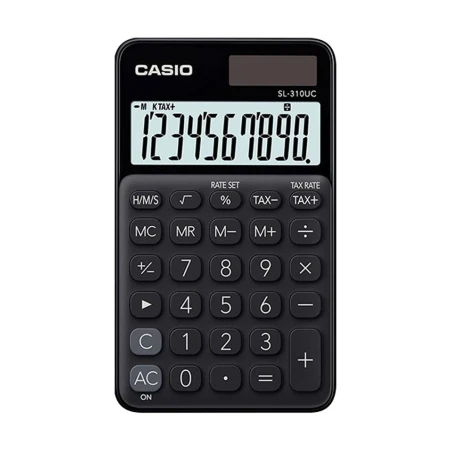 Casio Taschenrechner SL-310UC - Flugzeitberechnung, 10-stellig, Solar/Batterie