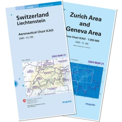 ICAO Schweiz und Area Chart ICAO / Zurich, Genf im Set 2024