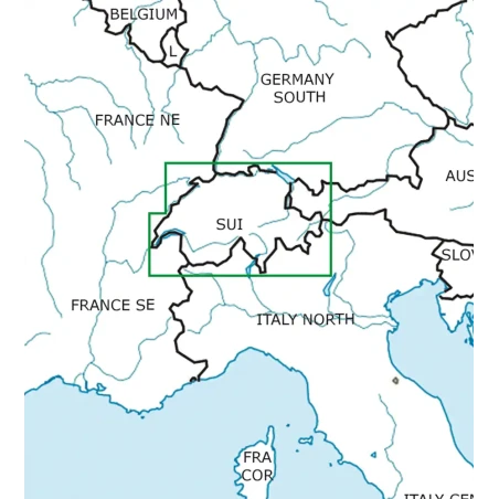 Schweiz - Rogers Data VFR Karte, 1:500.000, laminiert, gefaltet, 2025