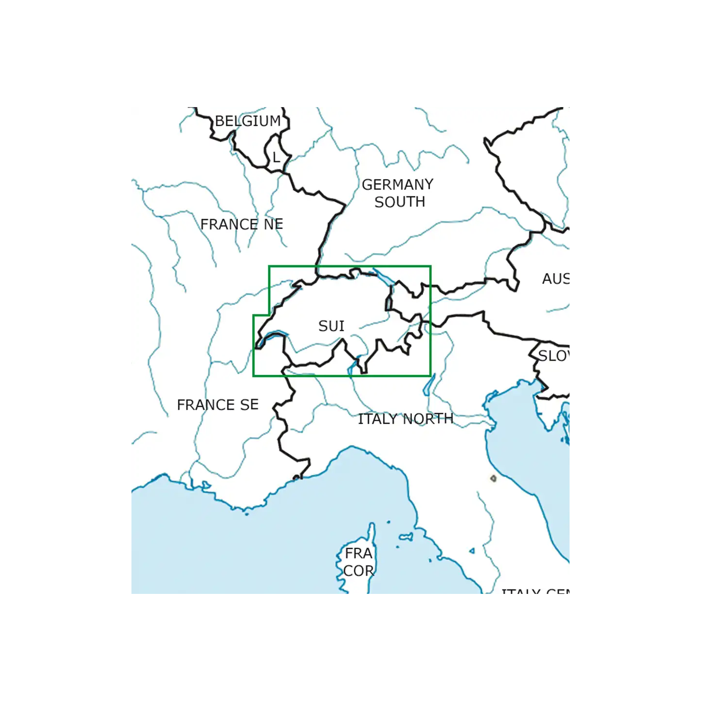 Switzerland - Rogers Data VFR Map, 1:500,000, Laminated, Folded, 2025