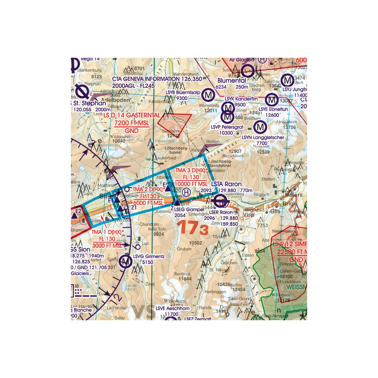 Switzerland - Rogers Data VFR Map, 1:500,000, Laminated, Folded, 2025