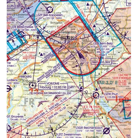 Schweiz - Rogers Data VFR Karte, 1:500.000, laminiert, gefaltet, 2025