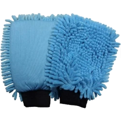 ROTWEISS - Mikrofaserhandschuh Rasta - blau, zwei Reinigungsseiten
