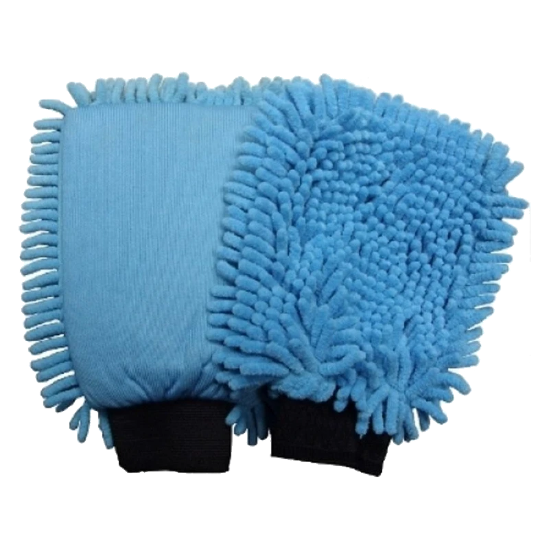 ROTWEISS - Mikrofaserhandschuh Rasta - blau, zwei Reinigungsseiten
