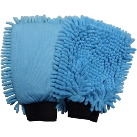 ROTWEISS - Mikrofaserhandschuh Rasta - blau, zwei Reinigungsseiten