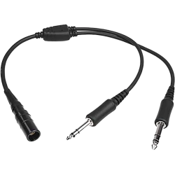 Headset Adaptor Cable - 6-Pin LEMO (female) to Twin Plugs (GA, male)