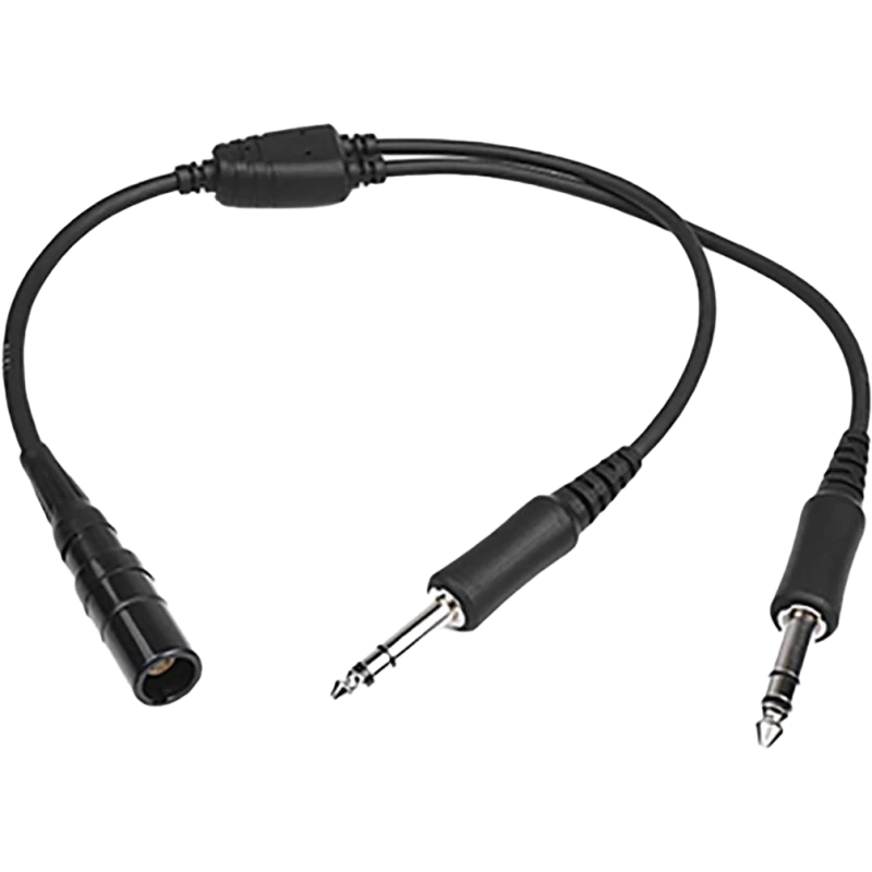 Headset Adaptor Cable - 6-Pin LEMO (female) to Twin Plugs (GA, male)