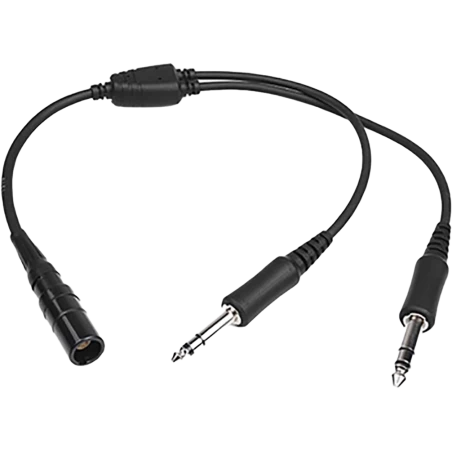 Headset Adaptor Cable - 6-Pin LEMO (female) to Twin Plugs (GA, male)