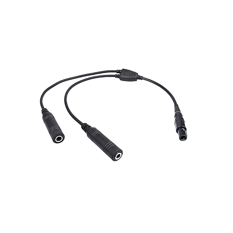 Headset Adaptor Cable - Twin Plugs (GA, female) to 6-Pin LEMO (male)