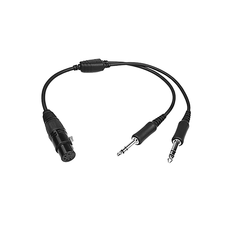 Headset Adaptor Cable - XLR-5 Plug (female) to Twin Plugs (GA, male)