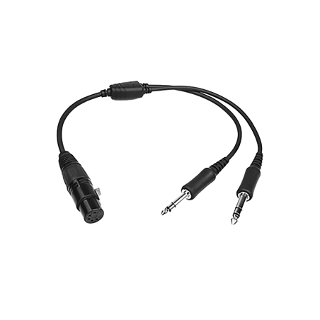 Headset Adaptor Cable - XLR-5 Plug (female) to Twin Plugs (GA, male)