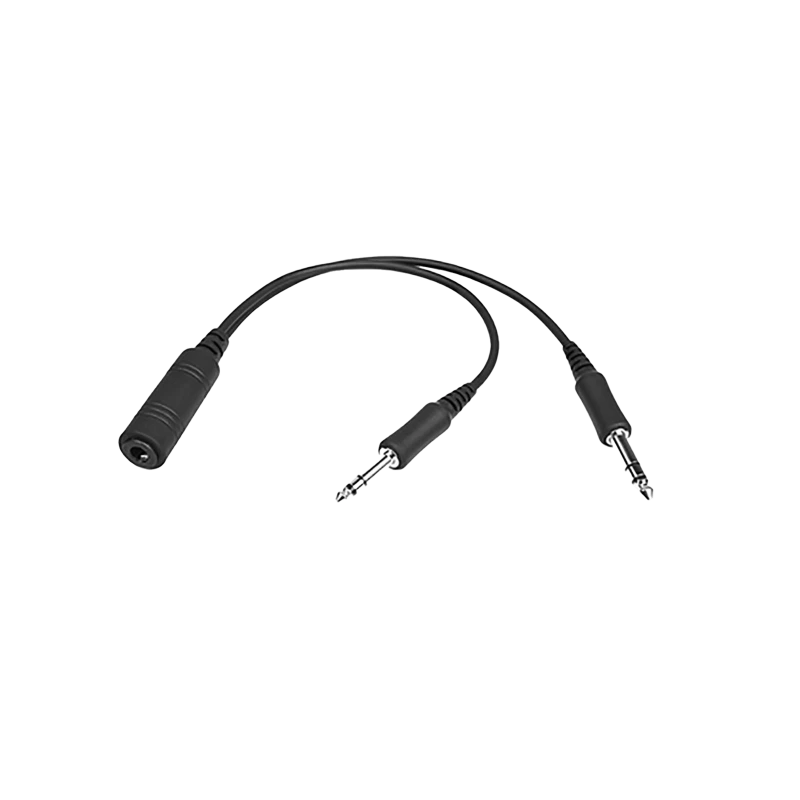 Headset Adaptor Cable - U/174 Plug (Helicopter, female) to Twin Plugs (GA, male)