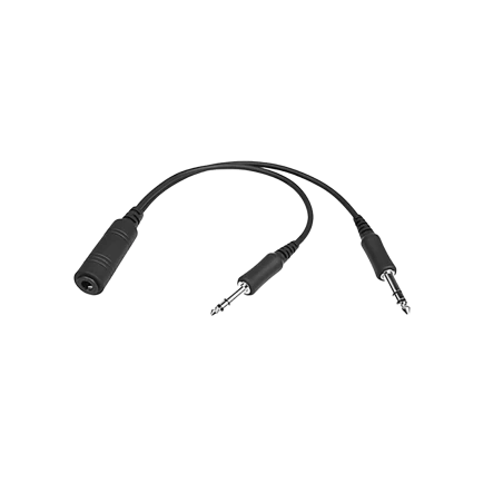 Headset Adaptor Cable - U/174 Plug (Helicopter, female) to Twin Plugs (GA, male)