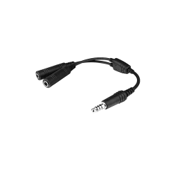 Headset Adaptor Cable - Twin Plugs (GA, female) to U/174 (Helicopter, male)
