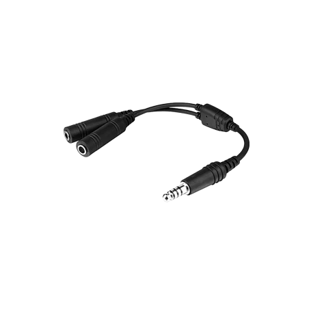 Headset Adaptor Cable - Twin Plugs (GA, female) to U/174 (Helicopter, male)