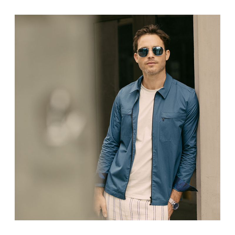 Aviator - 23k White Gold & Blue Hydro