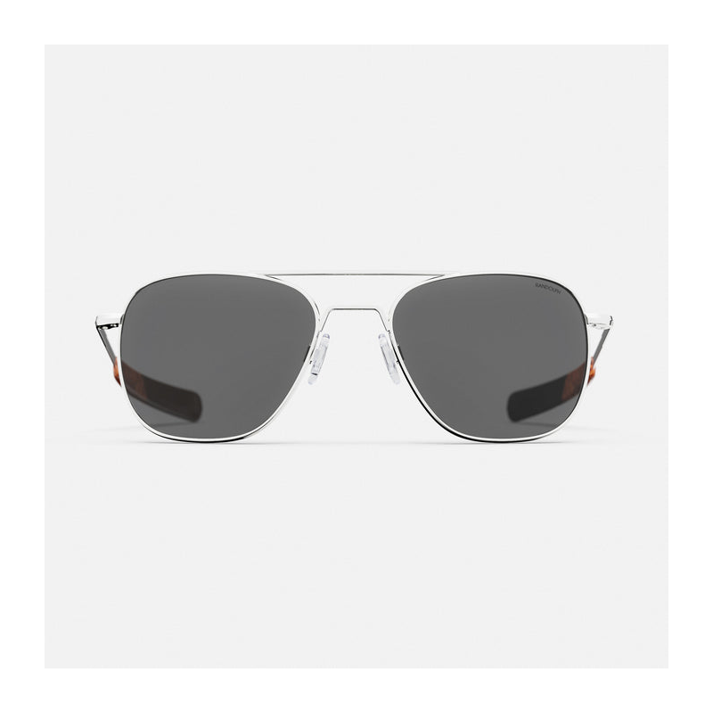 Aviator - 23k White Gold & American Gray with Jetway Temples