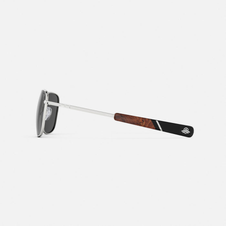 Aviator - 23k White Gold & American Gray with Jetway Temples