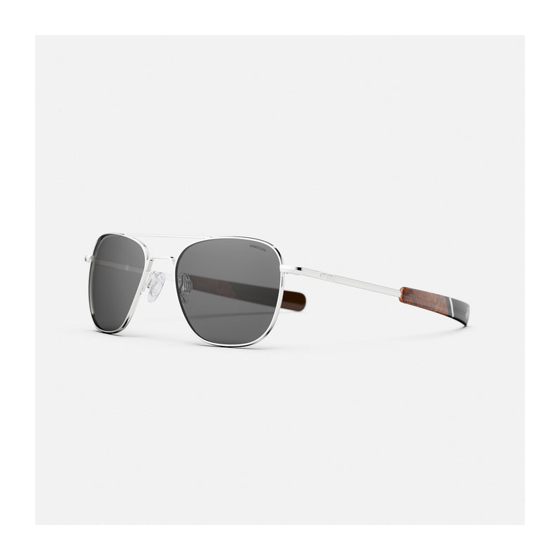 Aviator - 23k White Gold & American Gray with Jetway Temples