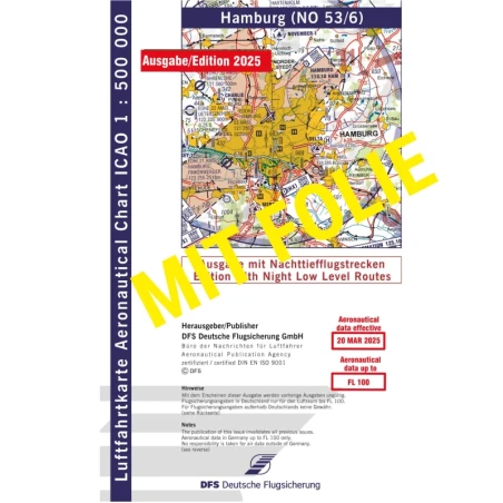 ICAO Germany with foil, Hamburg, 2025, NTFS, folded