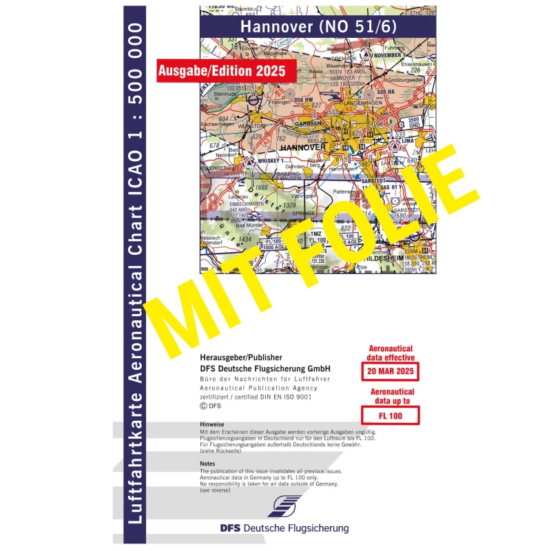 ICAO Germany with foil, Hanover, 2025, folded