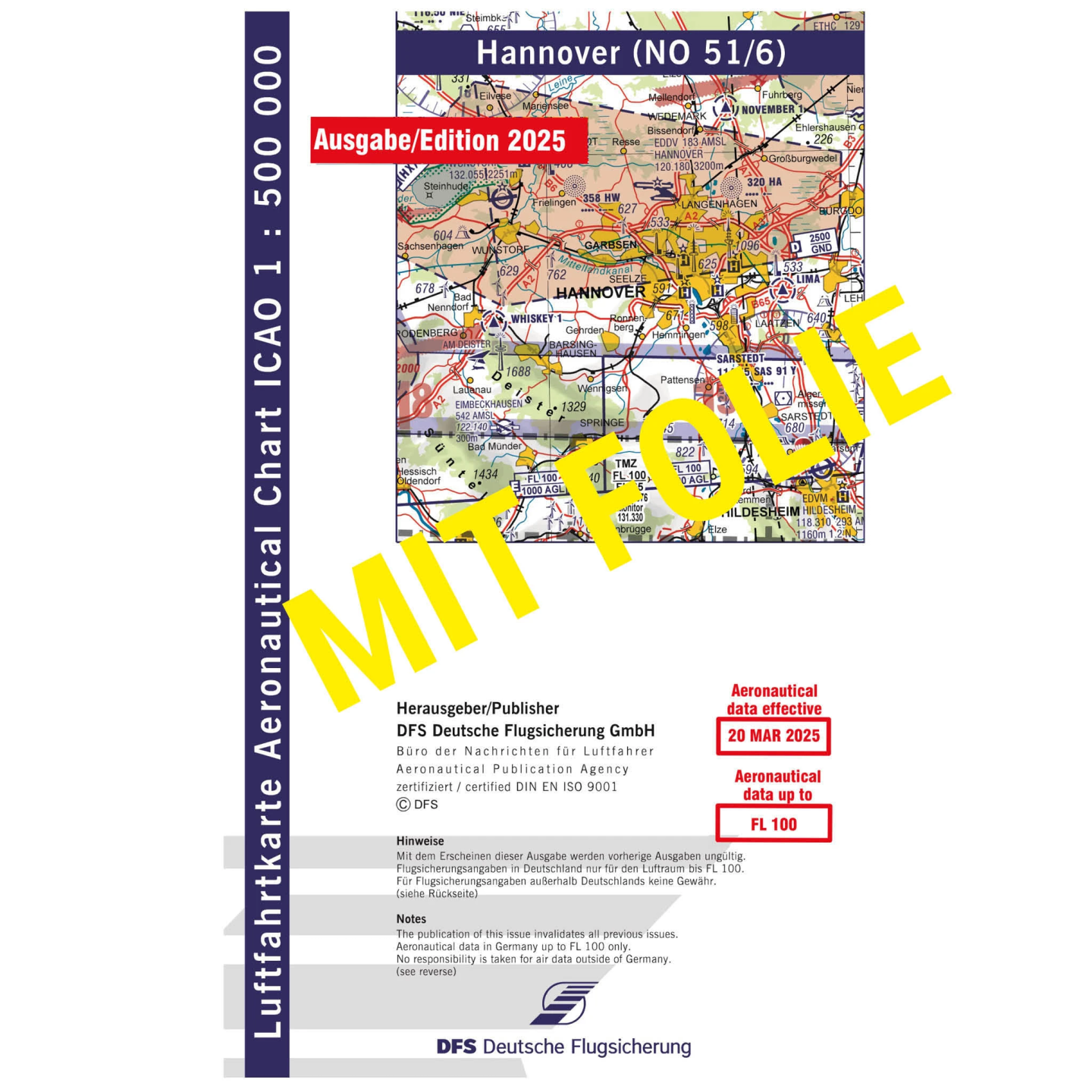 ICAO Germany with foil, Hanover, 2025, folded