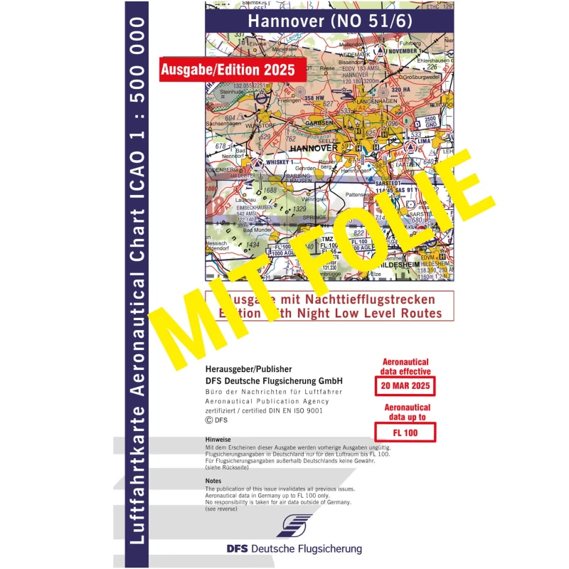 ICAO Germany with foil, Hanover, 2025, NTFS, folded