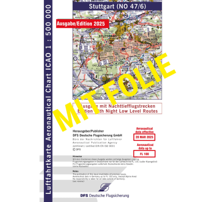 ICAO Deutschland mit Folie, Stuttgart, 2025, NTFS, gefaltet