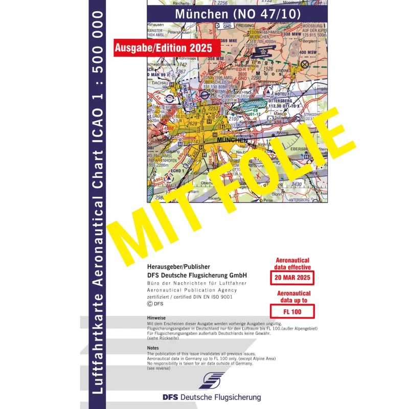ICAO Germany with foil, Munich, 2025, folded