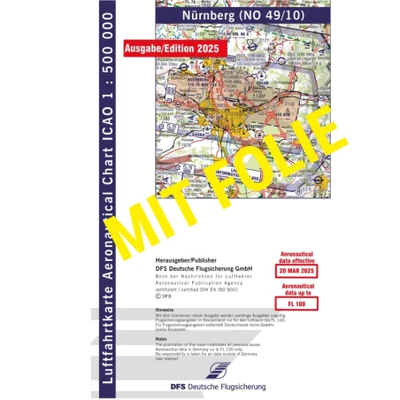 ICAO Germany with foil, Nuremberg, 2025, folded