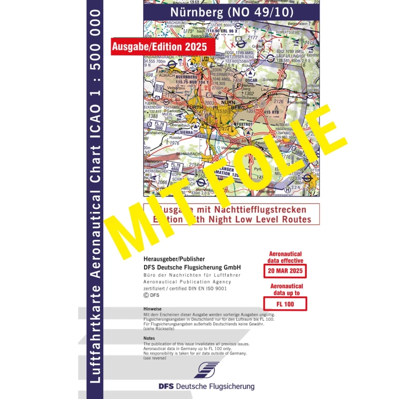 ICAO Germany with foil, Nuremberg, 2025, NTFS, folded