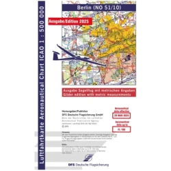 ICAO glider chart Germany without foil, Berlin, 2025, folded