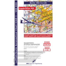 ICAO glider chart Germany without foil, Berlin, 2025, plano