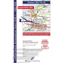 ICAO glider chart Germany without foil, Rostock, 2025, folded