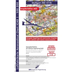 ICAO glider chart Germany without foil, Stuttgart, 2025, plano