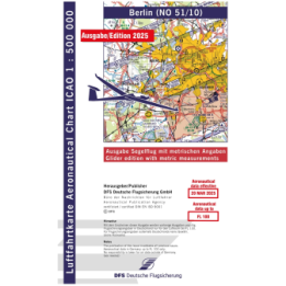 ICAO glider chart Germany without foil, Nuremberg, 2025, plano
