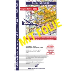 ICAO glider chart Germany with foil, Berlin, 2025, folded