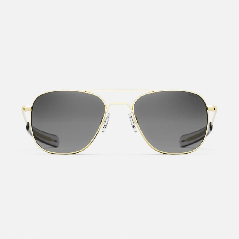 Randolph Aviator Size 55 (Medium) - Gold Plated Frame, Gray Lens, Bayonet Bracket