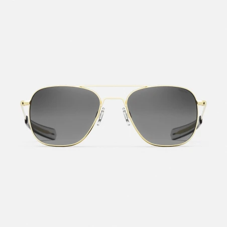 Randolph Aviator Size 55 (Medium) - Gold Plated Frame, Gray Lens, Bayonet Bracket