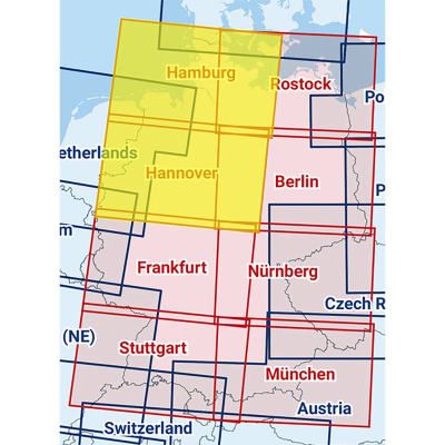 Hamburg / Hannover - Zusammengesetzte ICAO Karte 2025 mit Folie