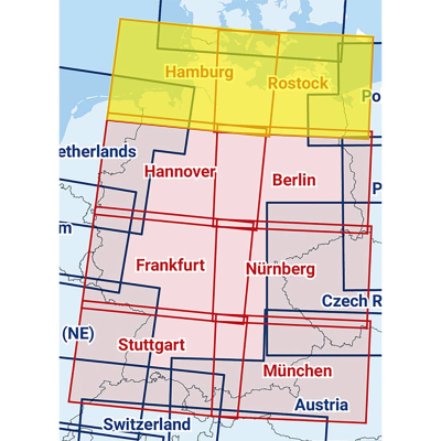 Hamburg / Rostock - Zusammengesetzte ICAO Karte 2025 mit Folie