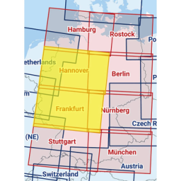 Hanover / Frankfurt - Composite ICAO chart 2025 with foil