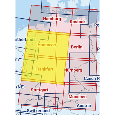 Hannover / Frankfurt - Zusammengesetzte ICAO Karte 2025 mit Folie