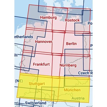 Stuttgart / Munich - Composite ICAO chart 2025 with foil