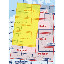 Hamburg / Hanover / Frankfurt - Composite ICAO chart 2025 with foil