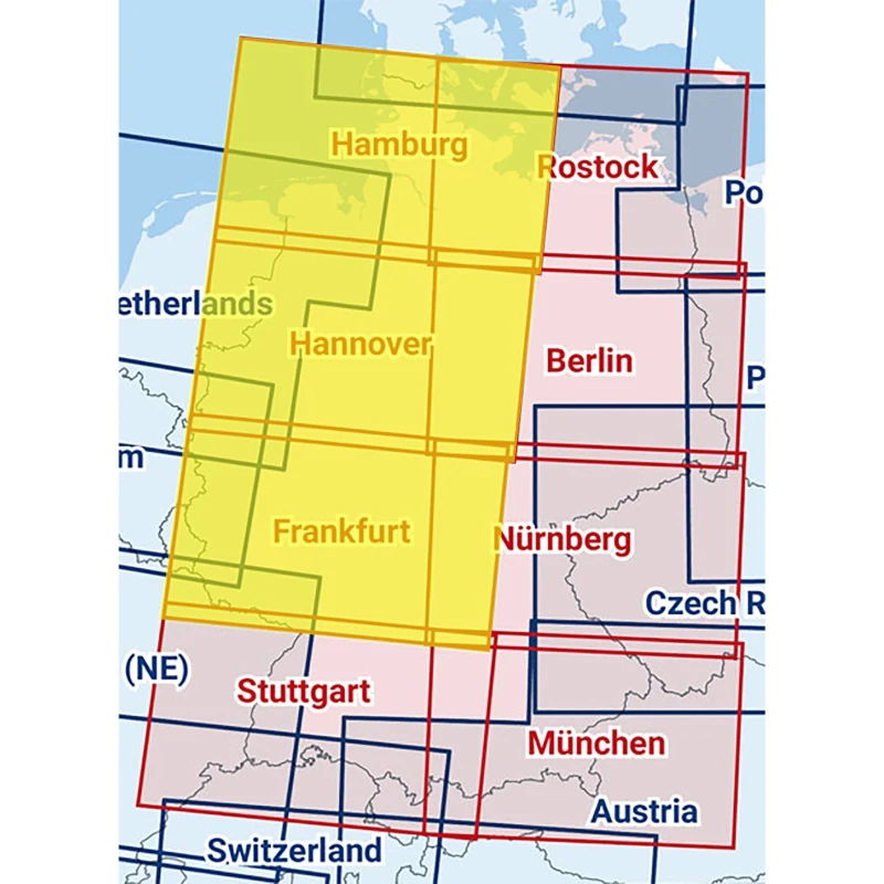 Hamburg / Hanover / Frankfurt - Composite ICAO chart 2025 with foil