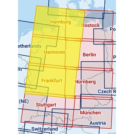 Hamburg / Hanover / Frankfurt - Composite ICAO chart 2025 with foil
