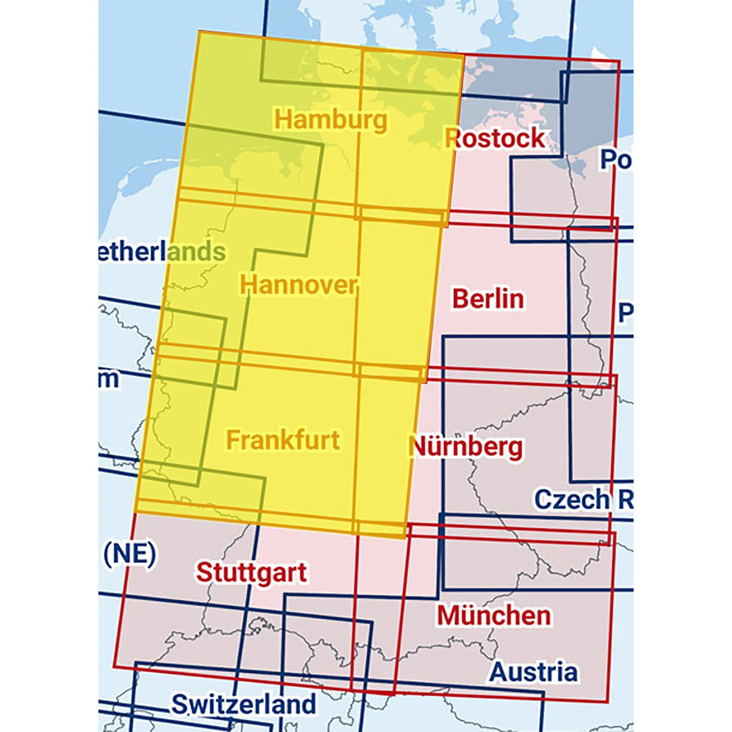 Hamburg / Hanover / Frankfurt - Composite ICAO chart 2025 with foil