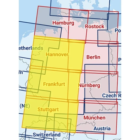 Hanover / Frankfurt / Stuttgart - Composite ICAO chart 2025 with foil